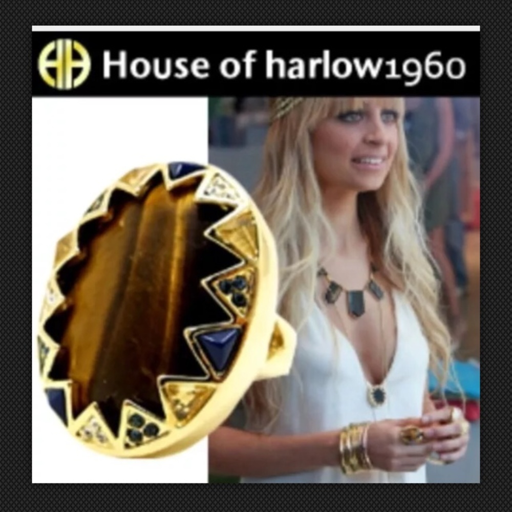 House Of Harlow Tigers Eye Geometric Ring Size 6
